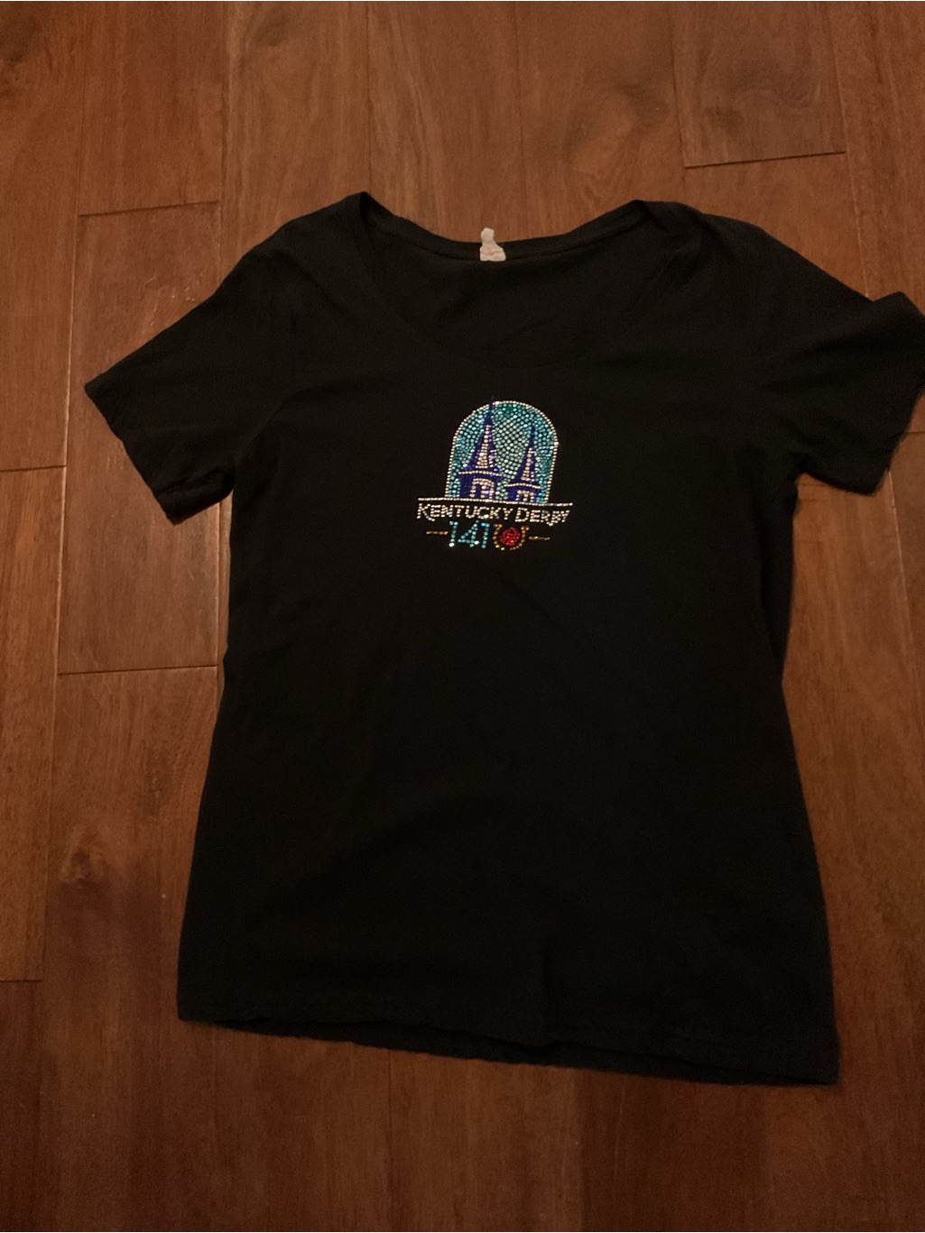Vintage Kentucky Derby 2015 Bedazzled Tee Shirt